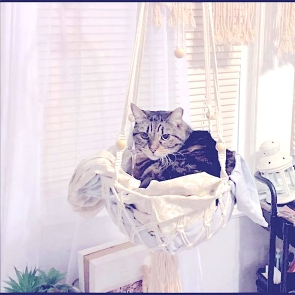 Hp🐾 🐈‍⬛Uniquely Handcrafted Stylish »-»Bohemian«-« Macramé Artistry Pet Beds🆕 - Picture 6 of 16